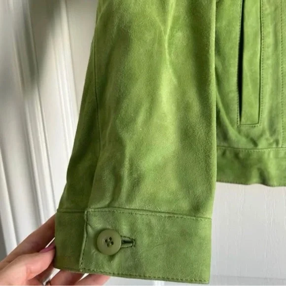 Green Suede Women's Jacket - Picture 7 of 7